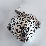 3D Heart Locket .925 Sterling Silver Pendant
