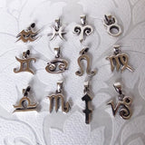 Horoscope Symbol .925 Solid Sterling Silver Zodiac Pendant