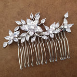 Floral CZ Hair Comb for Wedding