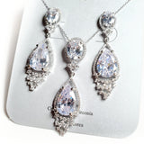 Victorian Jewelry Set for Bride with .925 Sterling Ear Studs