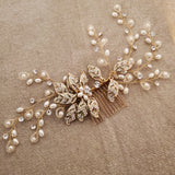 Floral Spray Hair Comb Wedding Headpiece