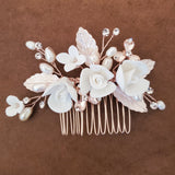 3D Flowers Wedding Hair Comb for Bride
