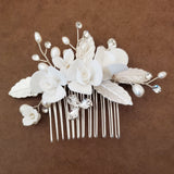 3D Flowers Wedding Hair Comb for Bride