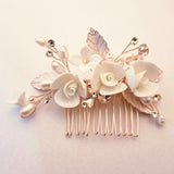 3D Flowers Wedding Hair Comb for Bride