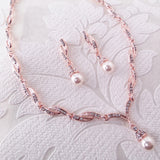 Classic Bridal Necklace and Drop Earrings Set