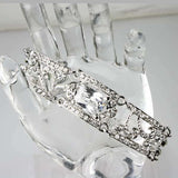 Clear Art Deco Style Bridal Wedding Bracelet Bangle