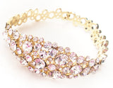 Glamorous Bridal Bangle with Pave Crystal Wedding Tennis Bracelet