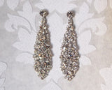 Glamorous Bridal Chandelier Earrings in Silver or Blush Rose Gold