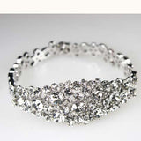 Glamorous Bridal Bangle with Pave Crystal Wedding Tennis Bracelet