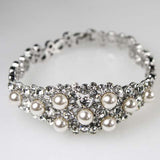 Glamorous Bridal Bangle with Pave Crystal Wedding Tennis Bracelet